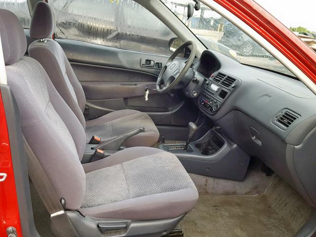 1HGEJ6226VL079458 - 1997 HONDA CIVIC DX RED photo 5