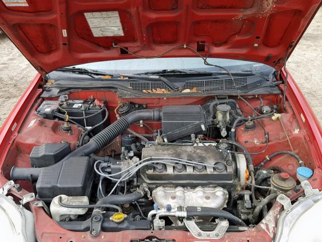 1HGEJ6226VL079458 - 1997 HONDA CIVIC DX RED photo 7