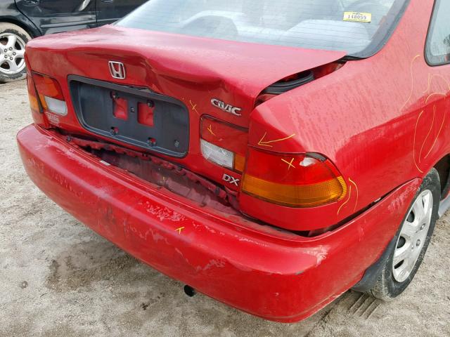 1HGEJ6226VL079458 - 1997 HONDA CIVIC DX RED photo 9