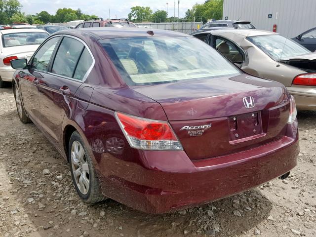 1HGCP26838A054367 - 2008 HONDA ACCORD EXL MAROON photo 3