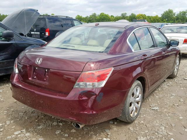 1HGCP26838A054367 - 2008 HONDA ACCORD EXL MAROON photo 4