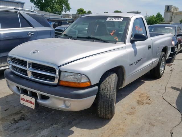 1B7FL26X71S119526 - 2001 DODGE DAKOTA SILVER photo 2