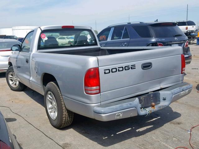 1B7FL26X71S119526 - 2001 DODGE DAKOTA SILVER photo 3