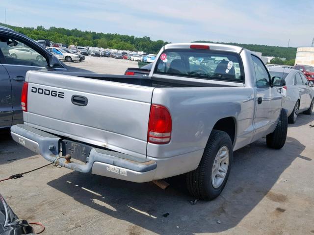 1B7FL26X71S119526 - 2001 DODGE DAKOTA SILVER photo 4