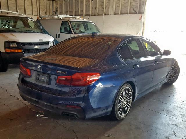 WBAJB9C56KB288816 - 2019 BMW M550XI BLUE photo 4