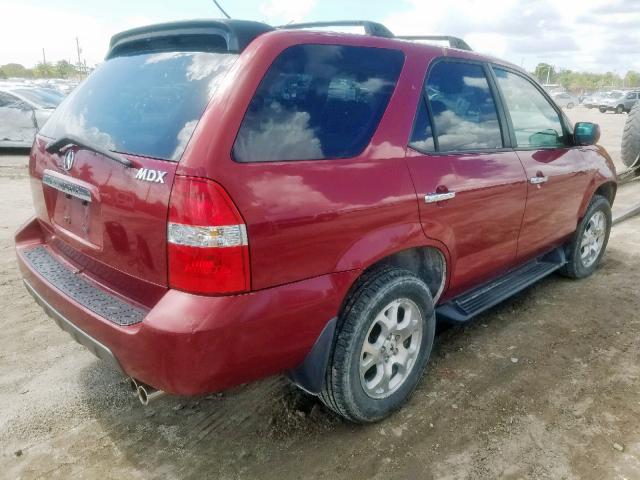 2HNYD18892H520732 - 2002 ACURA MDX TOURIN RED photo 4