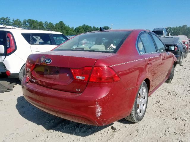 KNAGE228195290552 - 2009 KIA OPTIMA LX BURGUNDY photo 4