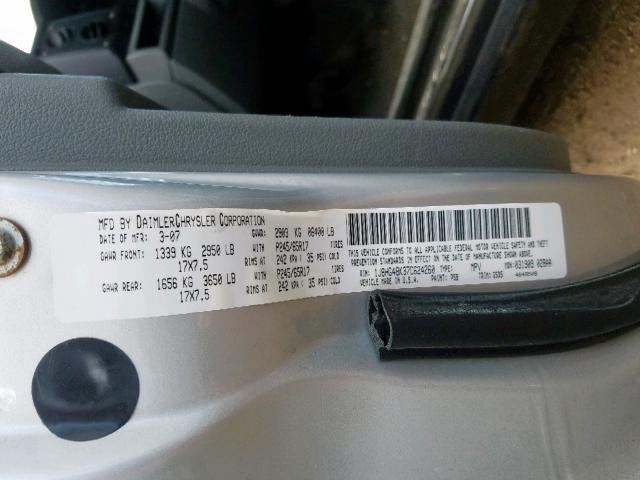 1J8HG48K37C624260 - 2007 JEEP COMMANDER BLUE photo 10