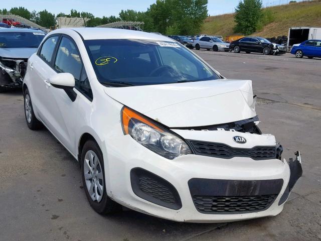 KNADM5A39E6359134 - 2014 KIA RIO LX WHITE photo 1