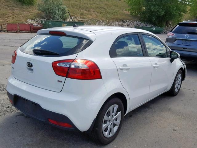 KNADM5A39E6359134 - 2014 KIA RIO LX WHITE photo 4