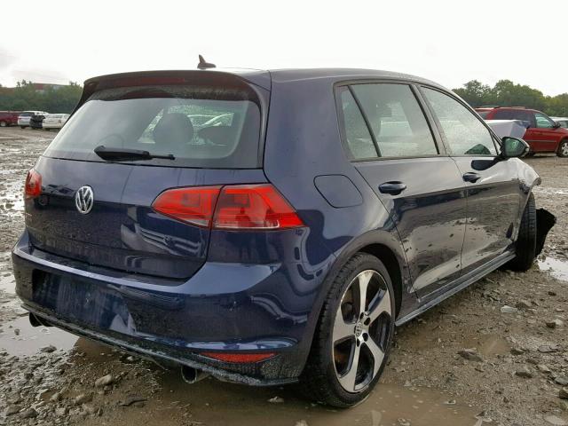 3VW447AUXGM025296 - 2016 VOLKSWAGEN GTI S/SE BLUE photo 4