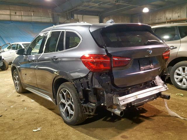 WBXHT3C37H5F74522 - 2017 BMW X1 XDRIVE2 GRAY photo 3