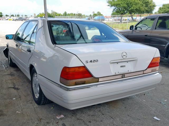 WDBGA43E8TA311702 - 1996 MERCEDES-BENZ S 420 WHITE photo 3