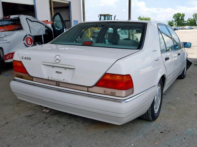 WDBGA43E8TA311702 - 1996 MERCEDES-BENZ S 420 WHITE photo 4