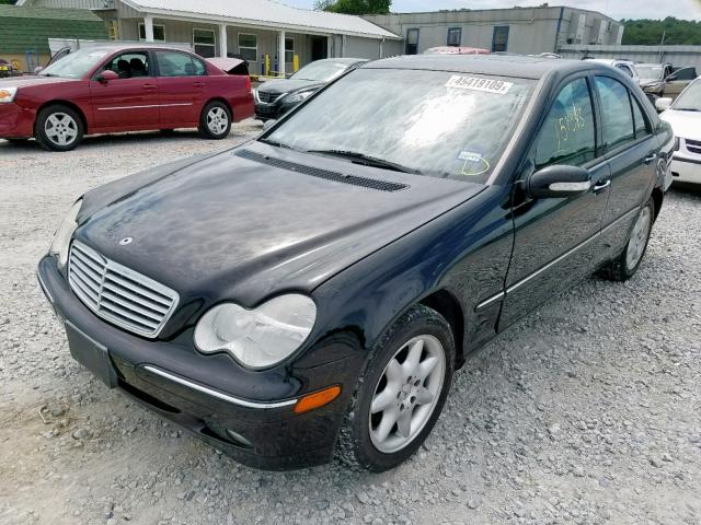 WDBRF61J41F070887 - 2001 MERCEDES-BENZ C 240 BLACK photo 2