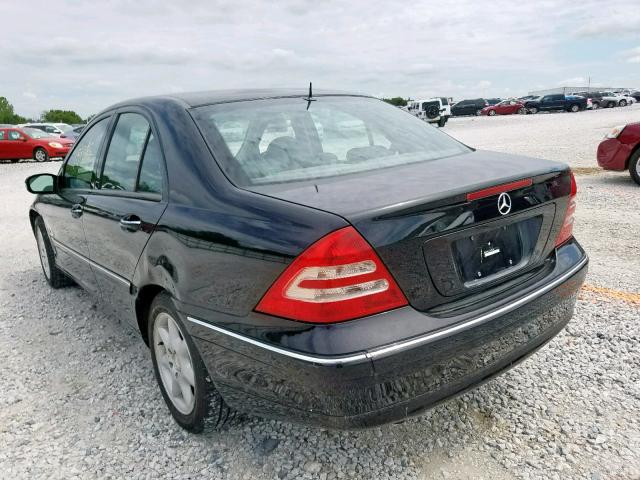 WDBRF61J41F070887 - 2001 MERCEDES-BENZ C 240 BLACK photo 3