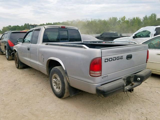 1B7GL22XXYS549801 - 2000 DODGE DAKOTA SILVER photo 3