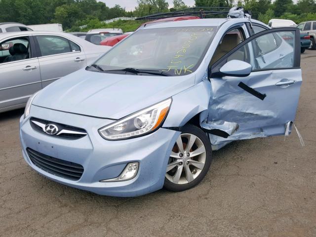 KMHCU4AE0EU754160 - 2014 HYUNDAI ACCENT GLS BLUE photo 2