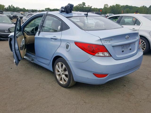 KMHCU4AE0EU754160 - 2014 HYUNDAI ACCENT GLS BLUE photo 3