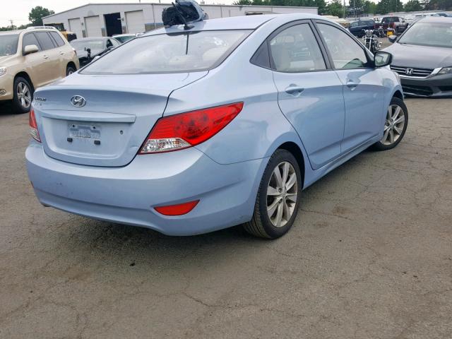 KMHCU4AE0EU754160 - 2014 HYUNDAI ACCENT GLS BLUE photo 4