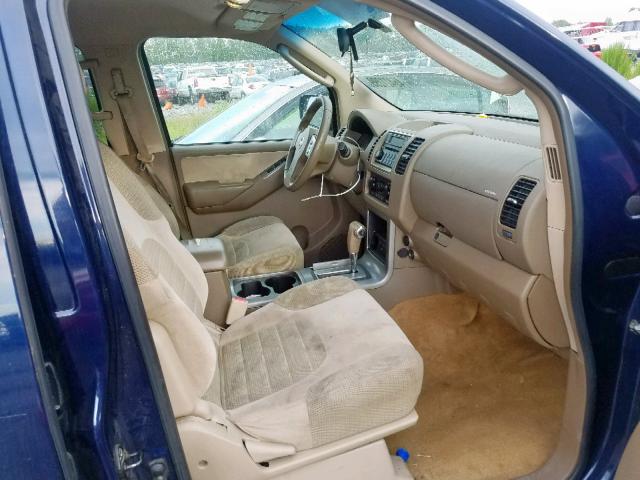 5N1AR18U37C601902 - 2007 NISSAN PATHFINDER BLUE photo 5