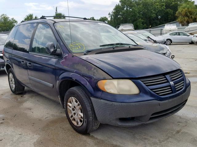 1D4GP25B45B324003 - 2005 DODGE CARAVAN SE BLUE photo 1