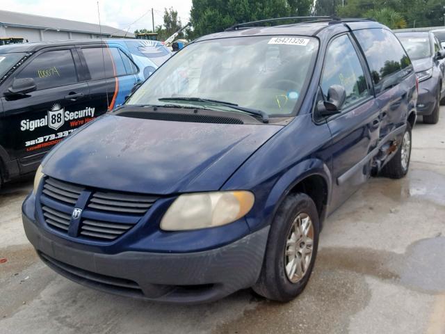 1D4GP25B45B324003 - 2005 DODGE CARAVAN SE BLUE photo 2