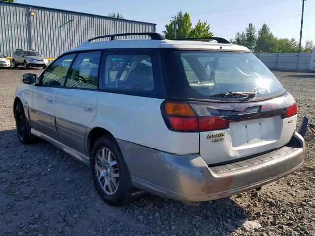 4S3BH806617639917 - 2001 SUBARU LEGACY OUT WHITE photo 3