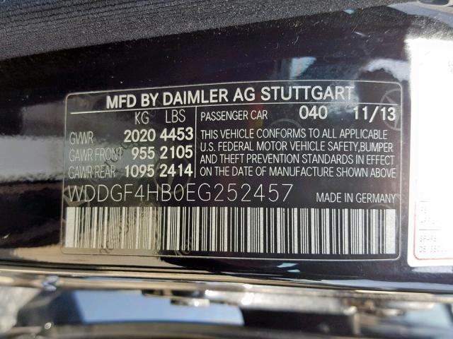 WDDGF4HB0EG252457 - 2014 MERCEDES-BENZ C 250 BLACK photo 10