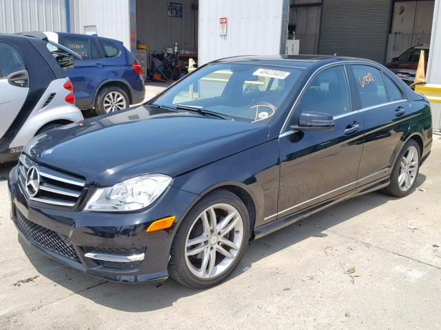 WDDGF4HB0EG252457 - 2014 MERCEDES-BENZ C 250 BLACK photo 2