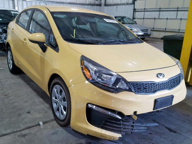 KNADM4A33G6670538 - 2016 KIA RIO LX YELLOW photo 1