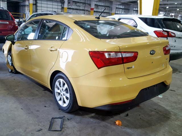 KNADM4A33G6670538 - 2016 KIA RIO LX YELLOW photo 3