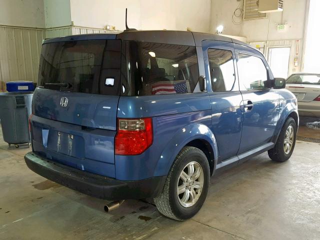 5J6YH28777L013341 - 2007 HONDA ELEMENT EX BLUE photo 4