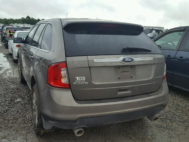 2FMDK3KC1DBA17667 - 2013 FORD EDGE LIMIT GRAY photo 3