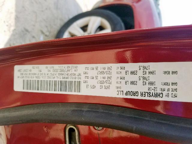 1J4NF1FB8BD135283 - 2011 JEEP COMPASS SP წითელი ფოტო 10