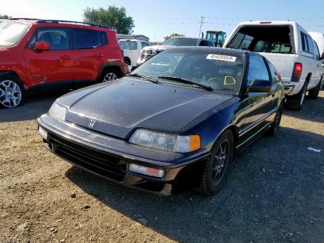 JHMED9365MS012300 - 1991 HONDA CIVIC CRX BLACK photo 2