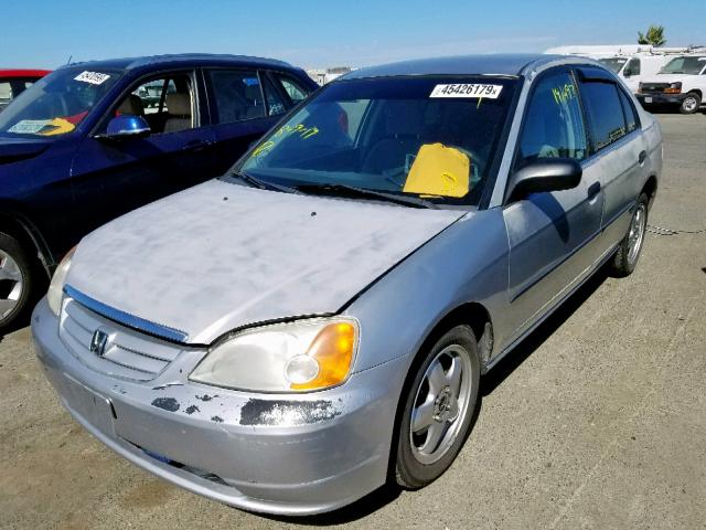 2HGES16211H548473 - 2001 HONDA CIVIC DX SILVER photo 2