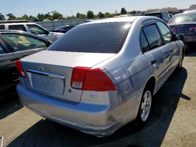 2HGES16211H548473 - 2001 HONDA CIVIC DX SILVER photo 4