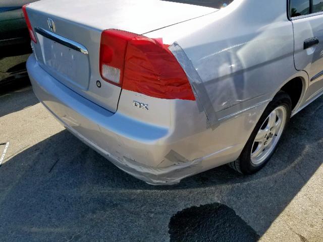 2HGES16211H548473 - 2001 HONDA CIVIC DX SILVER photo 9