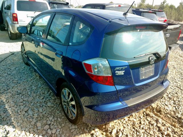 JHMGE8H59DC068203 - 2013 HONDA FIT SPORT BLUE photo 3