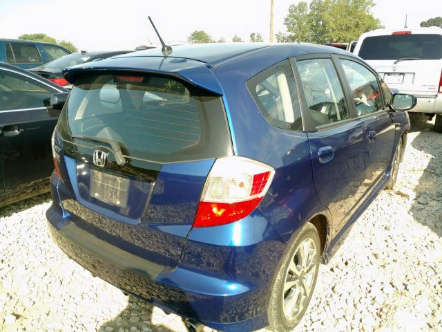 JHMGE8H59DC068203 - 2013 HONDA FIT SPORT BLUE photo 4