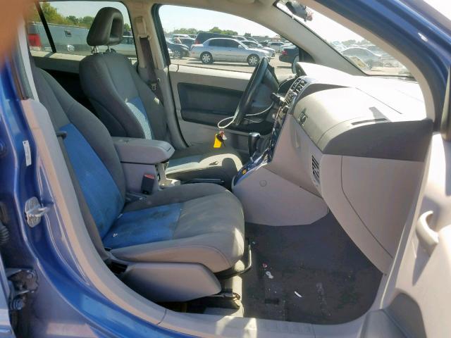 1B3HB48B97D320609 - 2007 DODGE CALIBER SX BLUE photo 5