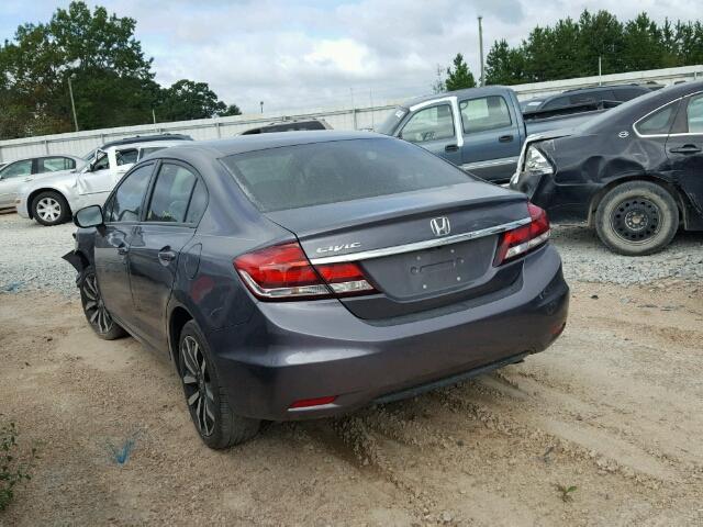 19XFB2F9XFE054184 - 2015 HONDA CIVIC EXL ნაცრისფერი ფოტო 3