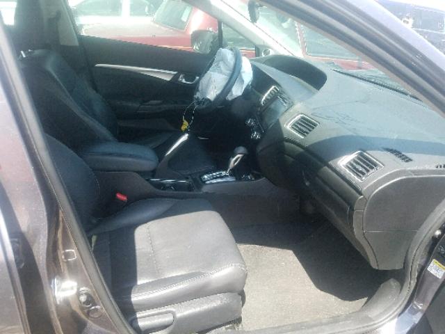 19XFB2F9XFE054184 - 2015 HONDA CIVIC EXL ნაცრისფერი ფოტო 5