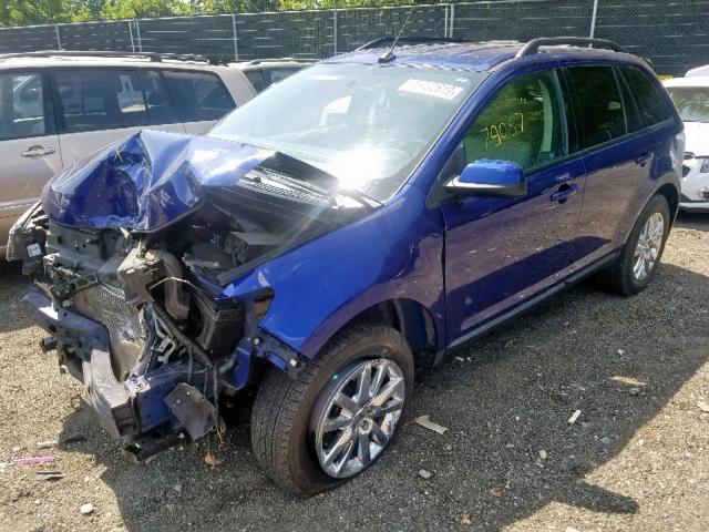 2FMDK3JC0DBC83943 - 2013 FORD EDGE SEL BLUE photo 2