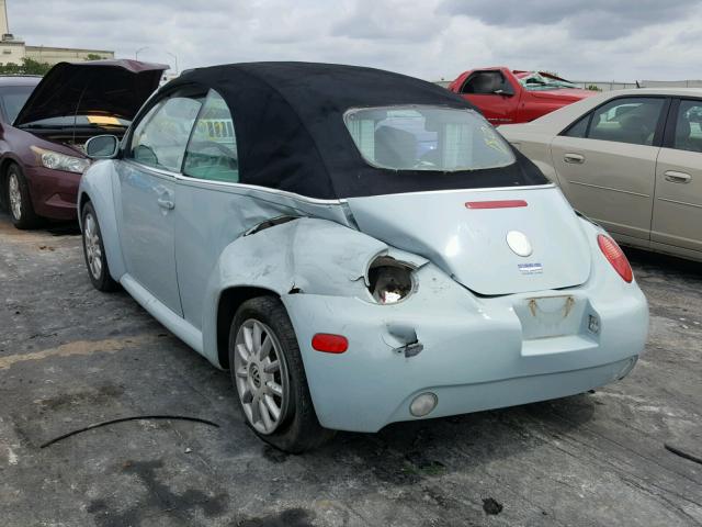 3VWCM31Y15M314085 - 2005 VOLKSWAGEN NEW BEETLE ლურჯი ფოტო 3