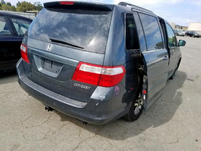 5FNRL38695B036786 - 2005 HONDA ODYSSEY EX BLUE photo 4