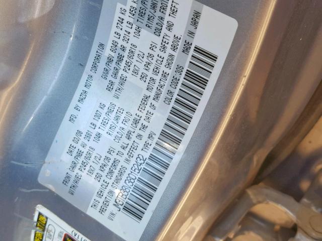 JM3TB38V380152432 - 2008 MAZDA CX-9 SILVER photo 10