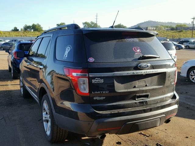 1FMHK8F8XCGA13340 - 2012 FORD EXPLORER L BLACK photo 3