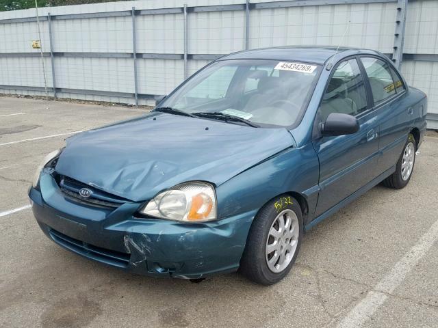 KNADC125546310054 - 2004 KIA RIO GREEN photo 2